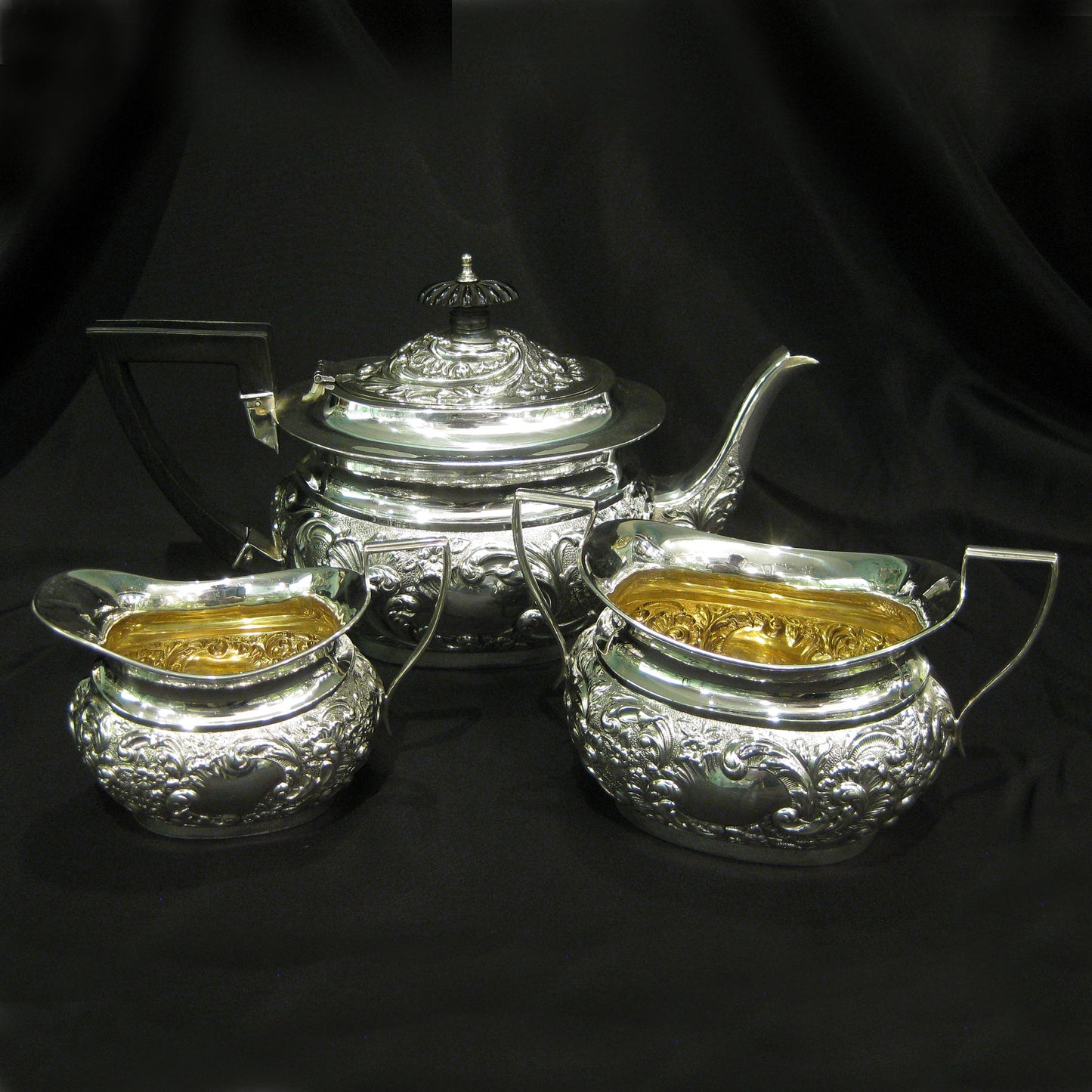 Sterling silver Bachelors tea set
