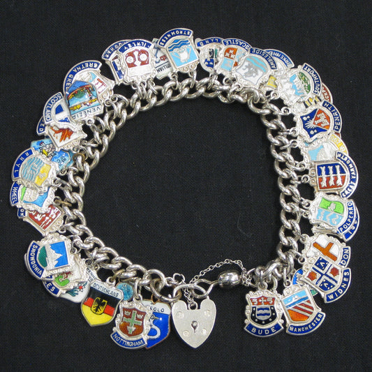 A sterling silver charm bracelet