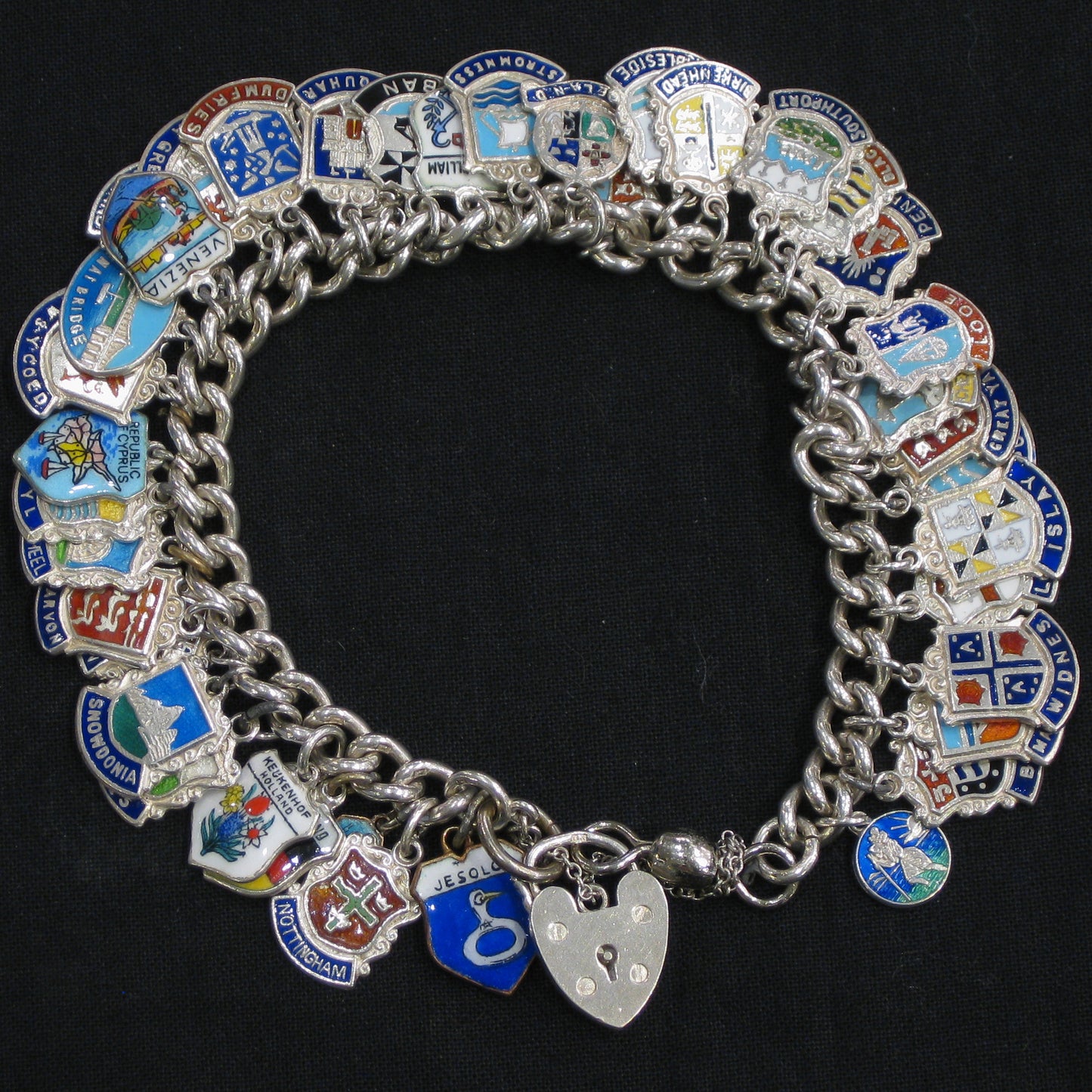 A sterling silver charm bracelet