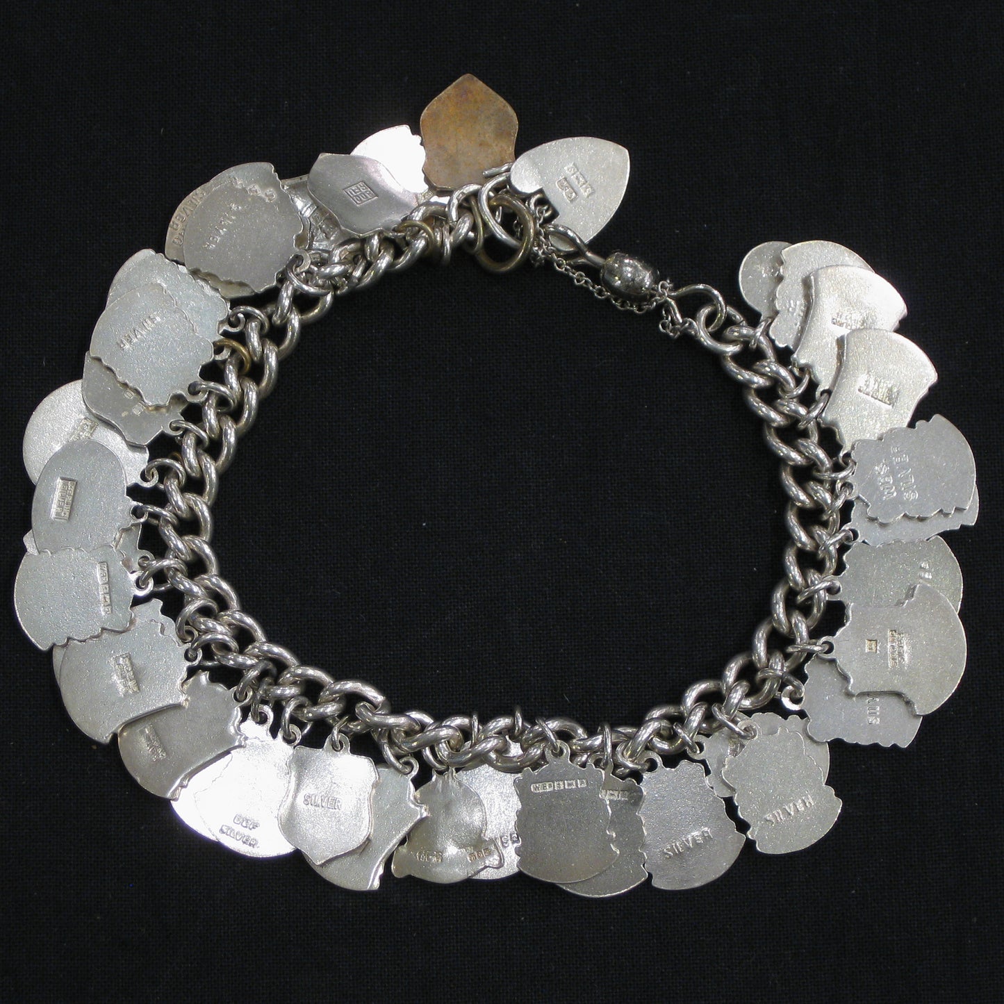 A sterling silver charm bracelet