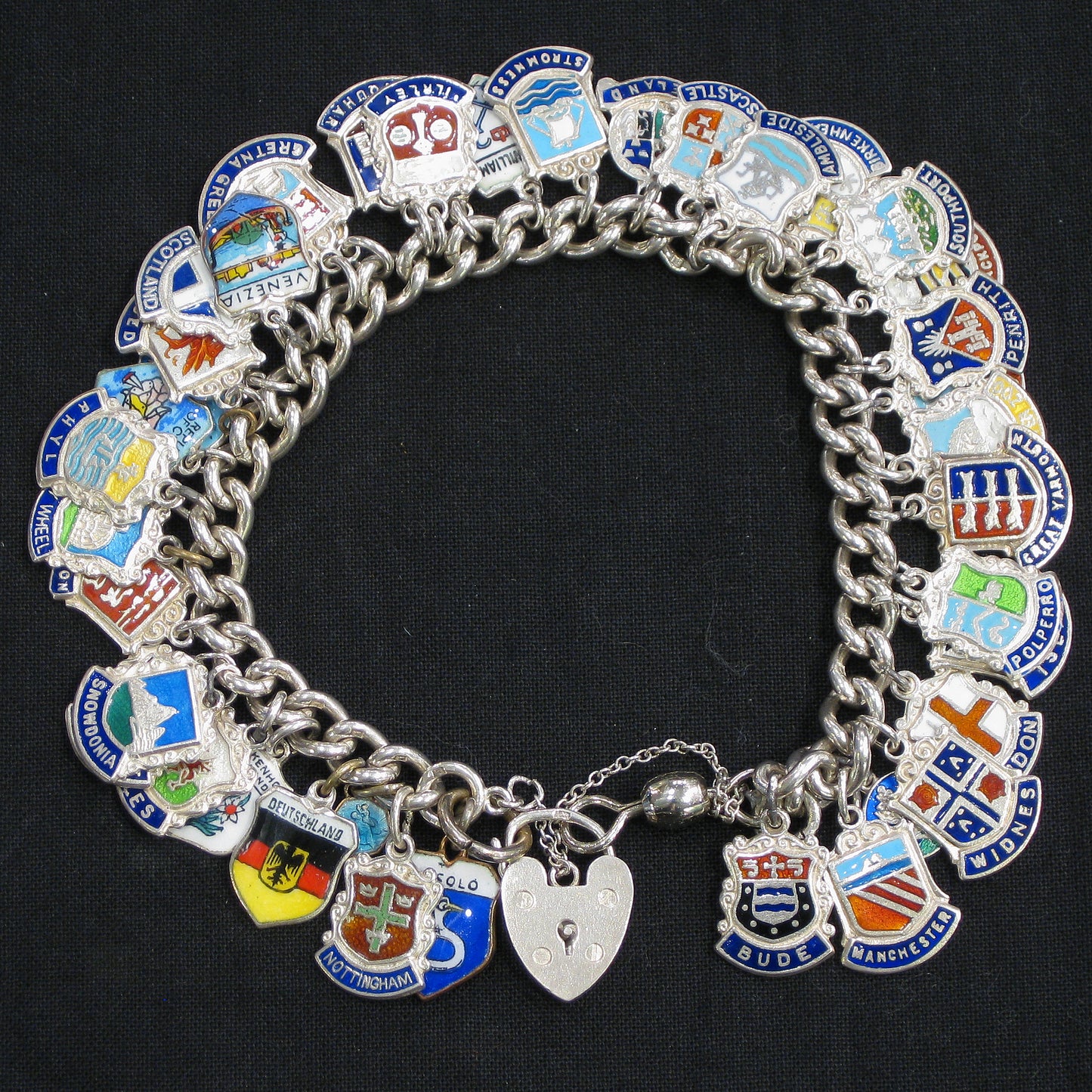 A sterling silver charm bracelet