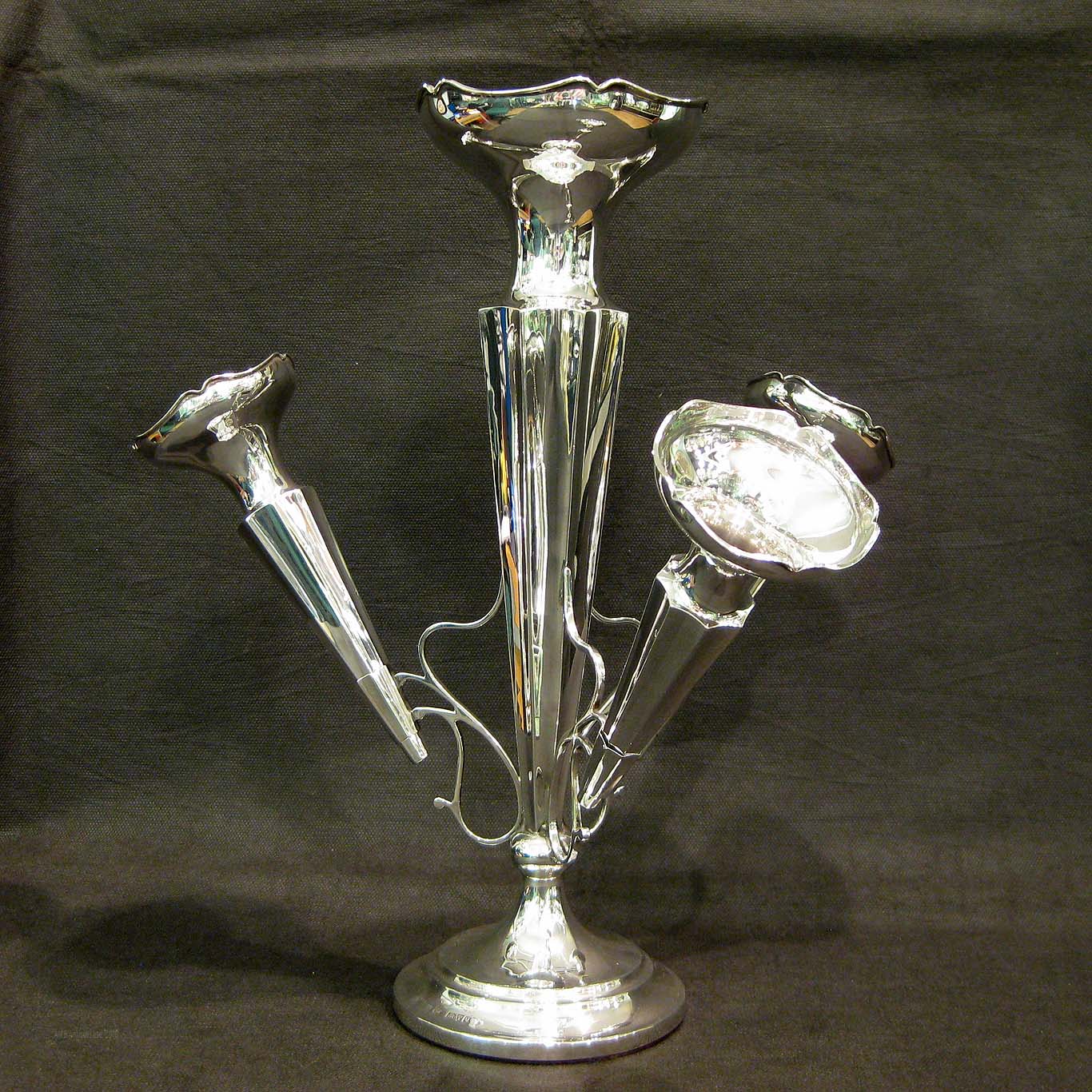 Sterling silver 4 flute epergne.