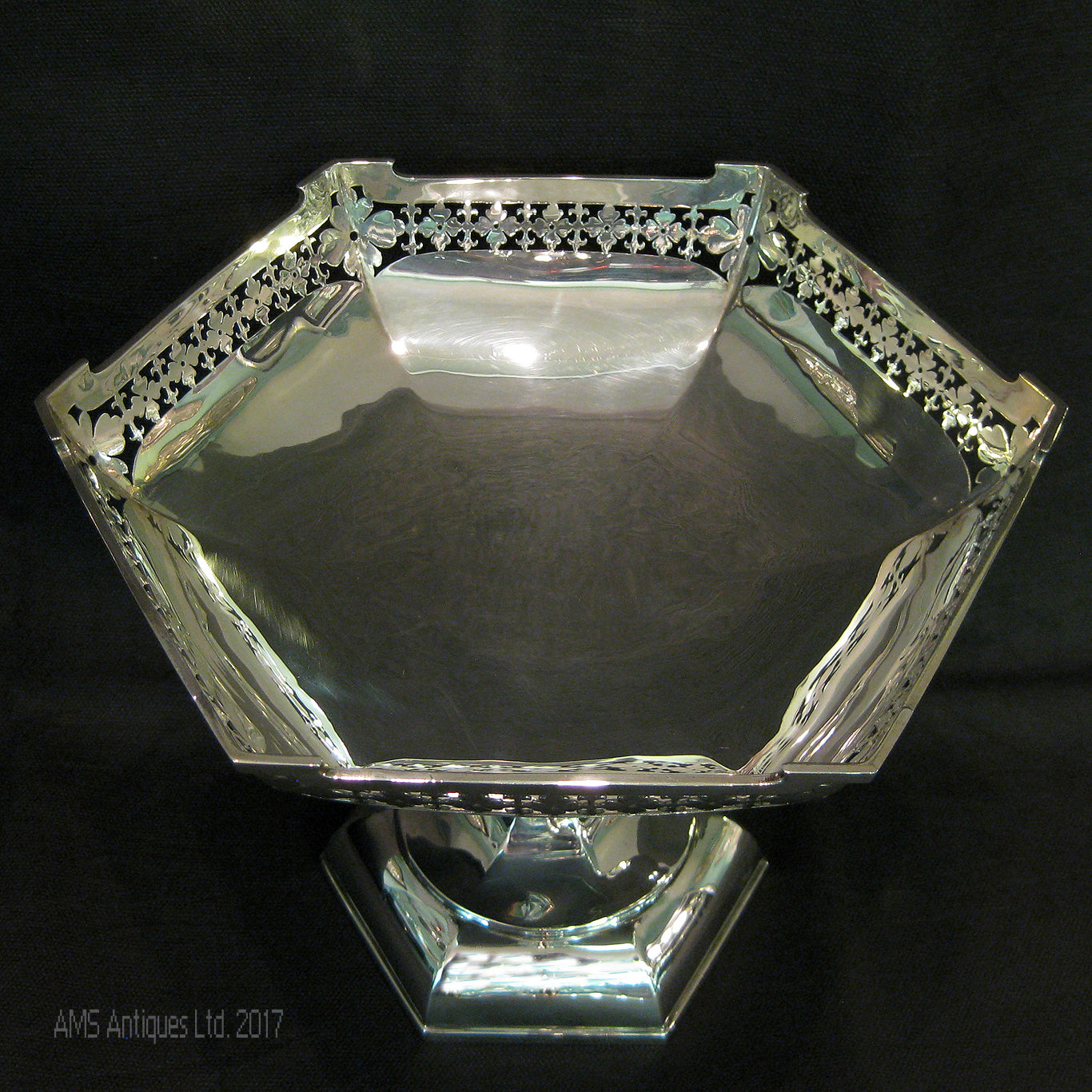 Silver fruit stand/tazza by Walker and Hall
