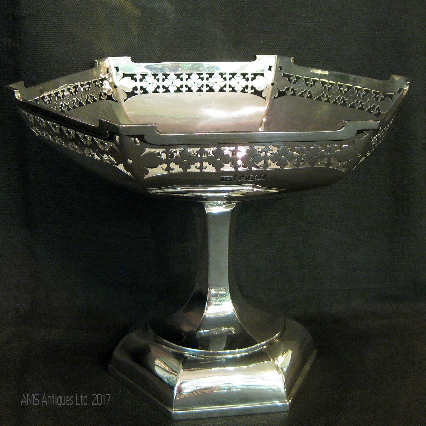 Silver fruit stand/tazza by Walker and Hall