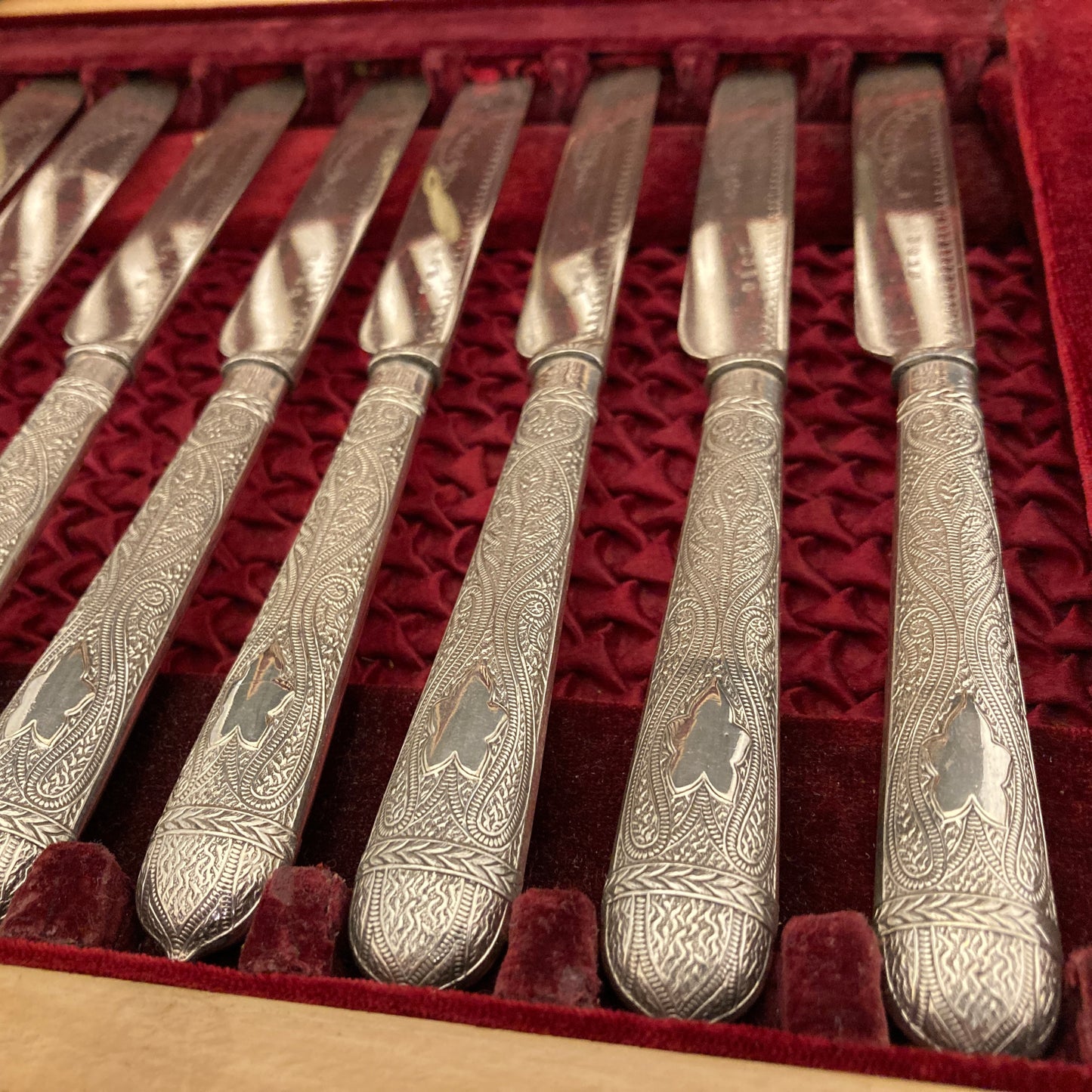 A boxed silver plated 12 place set
