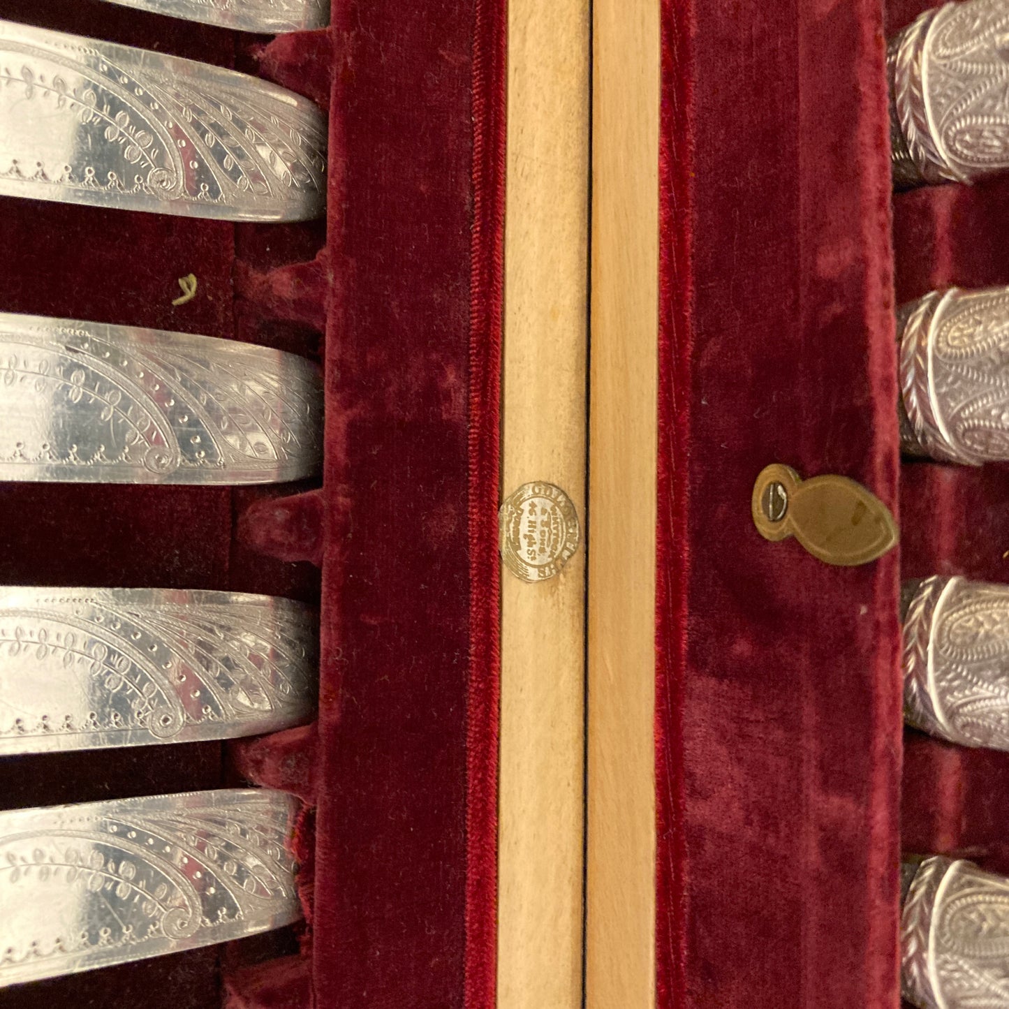 A boxed silver plated 12 place set