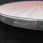 Sterling silver and pink iridescent guilloche enamel hand mirror