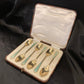 Antique Sterling silver and enamel boxed coffee spoon set