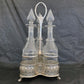silverplated 3-Bottle Liqueur Decanter Stand Sheffield 1890