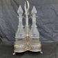 silverplated 3-Bottle Liqueur Decanter Stand Sheffield 1890