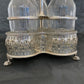 silverplated 3-Bottle Liqueur Decanter Stand Sheffield 1890