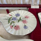 Hand painted silver and enamel boxed dressing table set