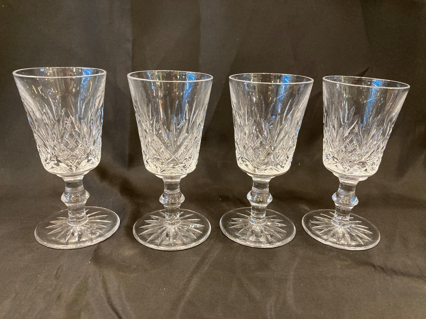 Antique silver plated drinks tray with cut crystal bottles and glasses