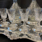 Antique silver plated drinks tray with cut crystal bottles and glasses