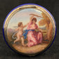 Sterling silver finely painted enamel compact