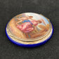 Sterling silver finely painted enamel compact