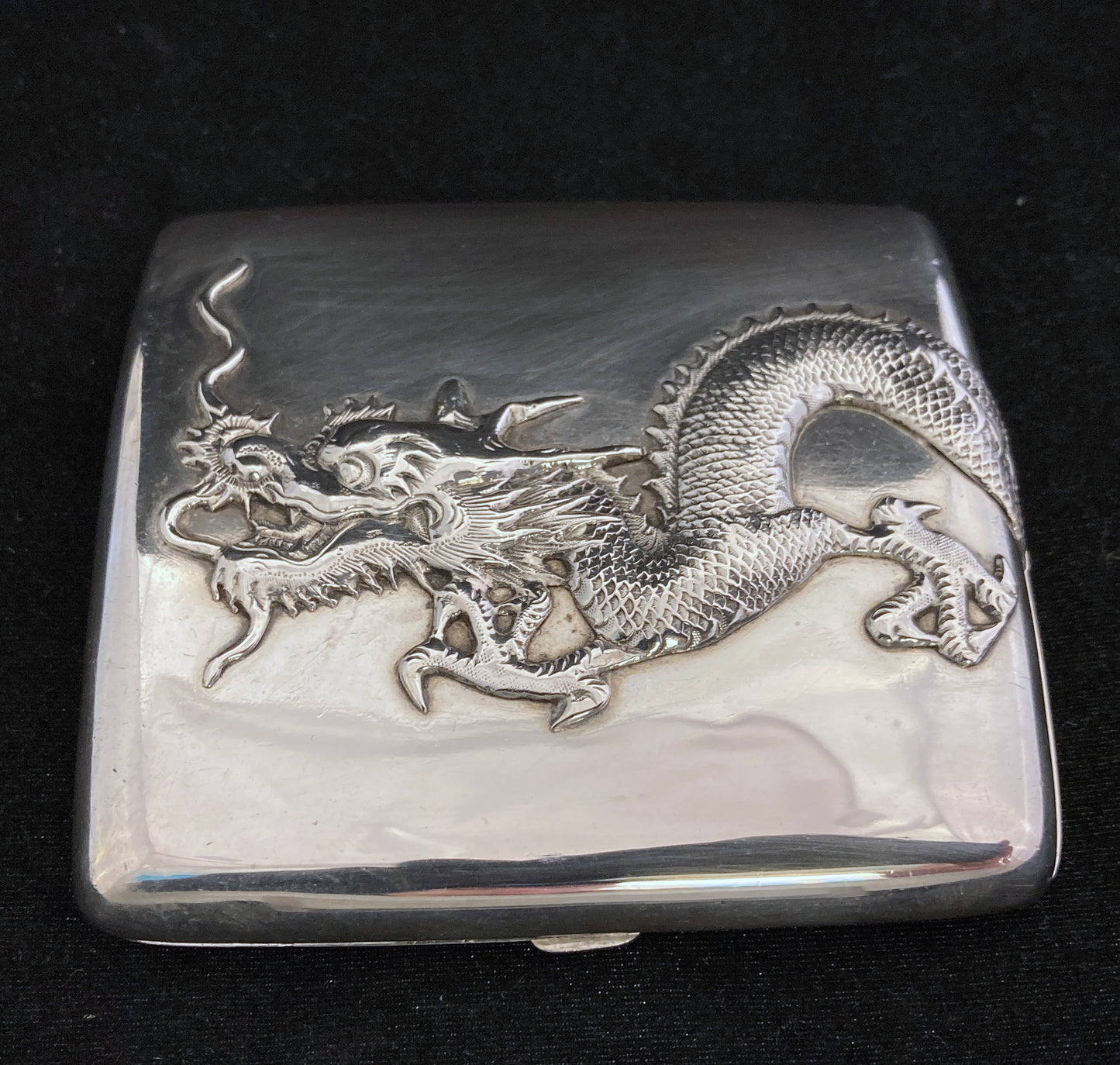 Antique Chinese silver Dragon cigarette case