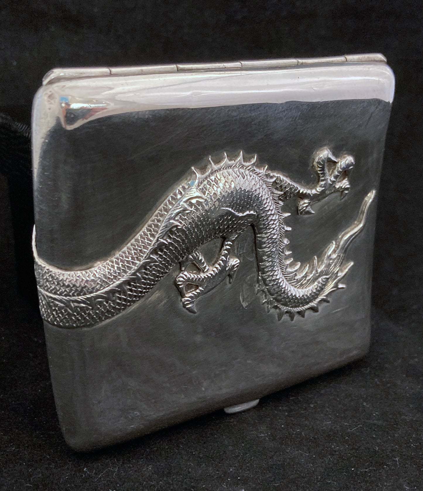 Antique Chinese silver Dragon cigarette case