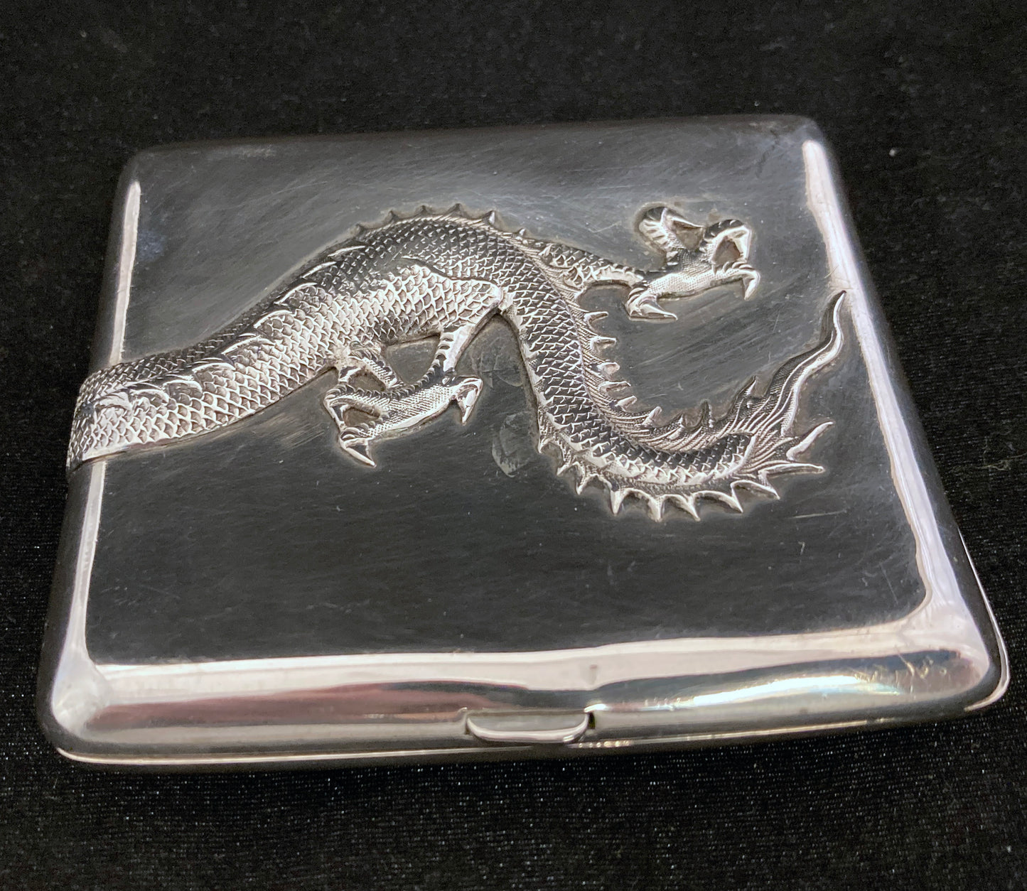 Antique Chinese silver Dragon cigarette case