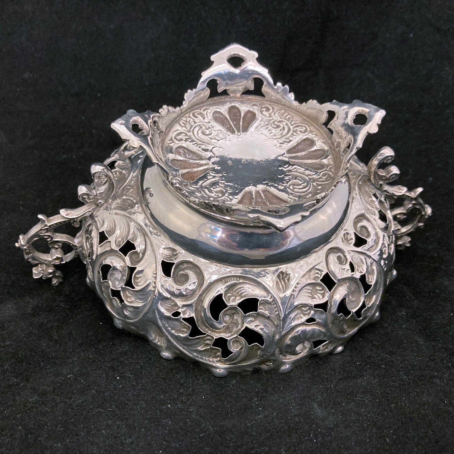 Pierced sterling silver Bon Bon dish