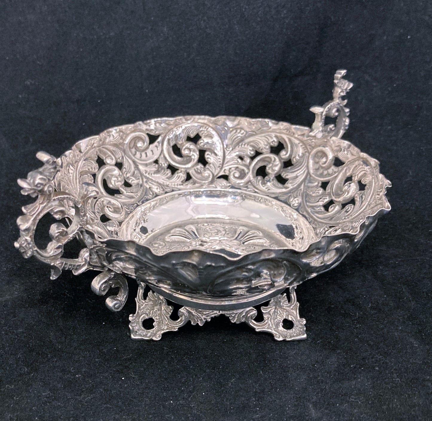 Pierced sterling silver Bon Bon dish