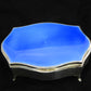 Sterling silver and blue guilloche enamel box by Walker & Hall