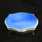 Sterling silver and blue guilloche enamel box by Walker & Hall