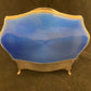 Sterling silver and blue guilloche enamel box by Walker & Hall