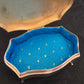 Sterling silver and blue guilloche enamel box by Walker & Hall