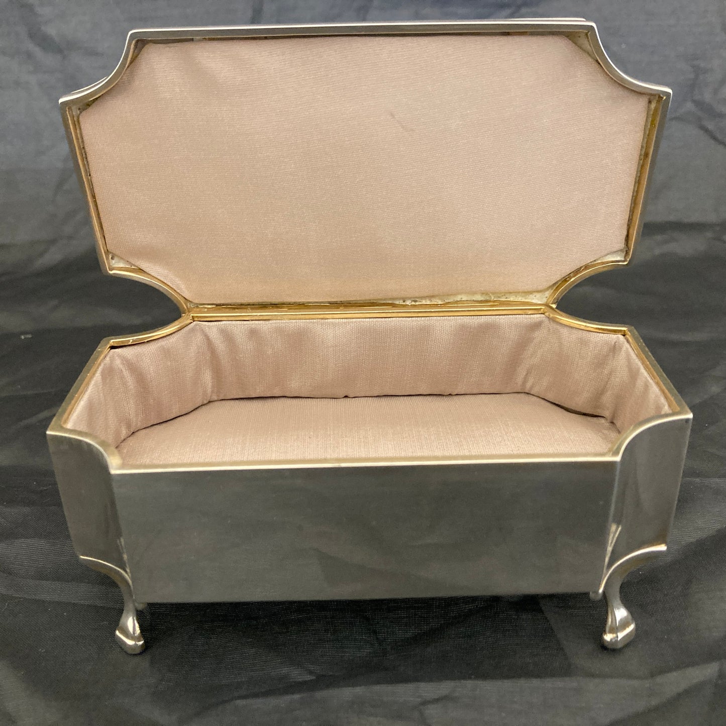 Large guilloche enamel sterling silver jewellery casket by Mappin & Webb