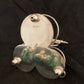 Deco silverplated condiment set with green glass(rare)
