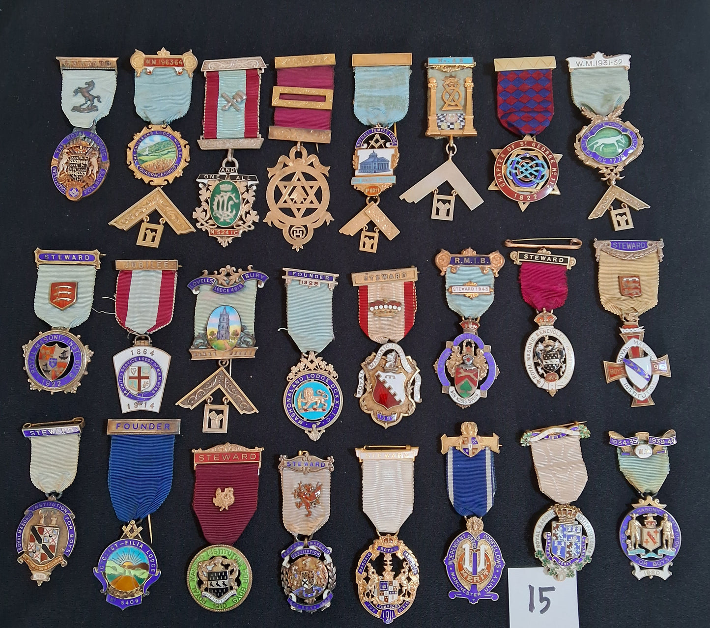 Large Masonic collection of Medals ,Badges ,jewels and paraphernalia