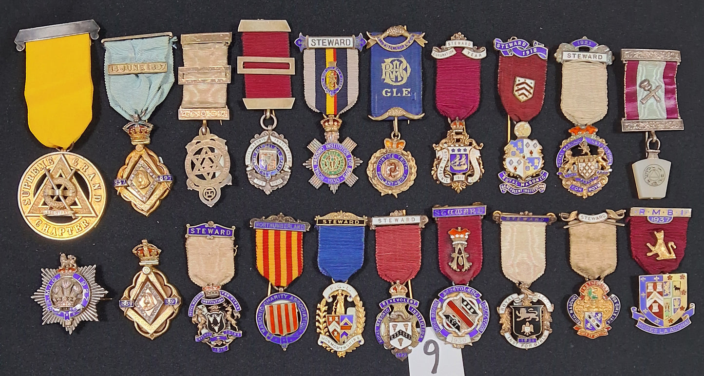 Large Masonic collection of Medals ,Badges ,jewels and paraphernalia