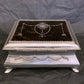 Large Solid Silver Pique Inlaid Jewellery Box - William Comyns London 1906