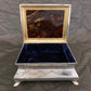 Large Solid Silver Pique Inlaid Jewellery Box - William Comyns London 1906