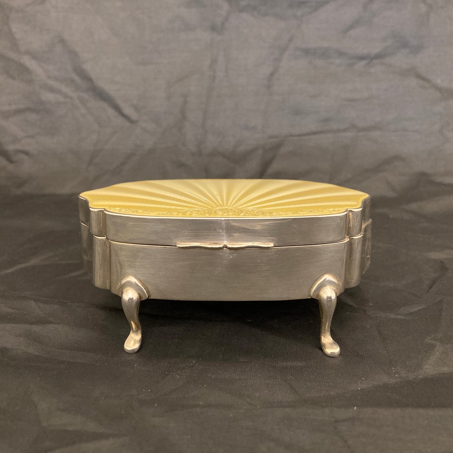 Stunning quality sterling silver and guilloche enamel jewellery box