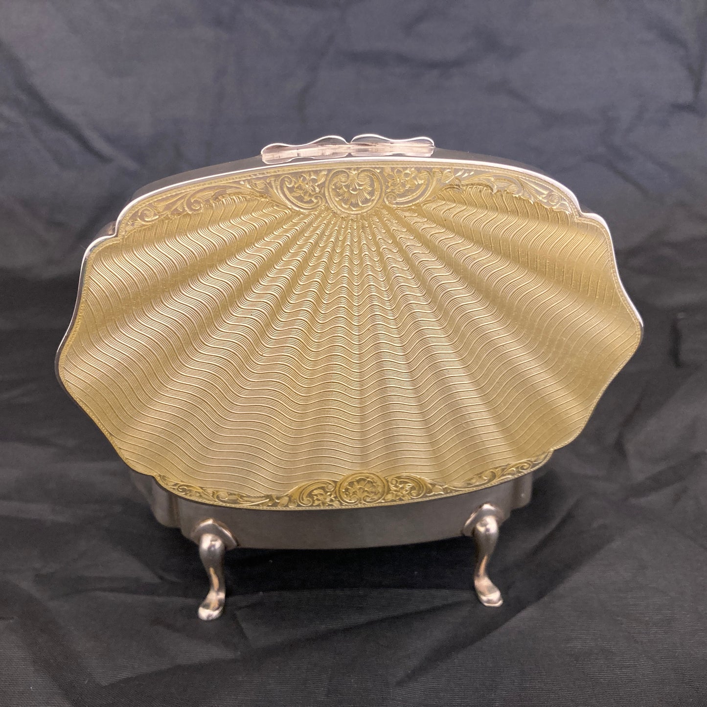 Stunning quality sterling silver and guilloche enamel jewellery box