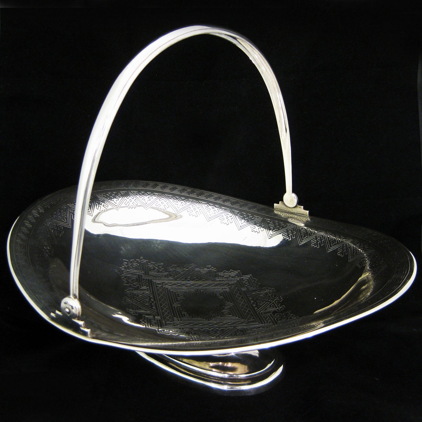 Russian silver tazza basket