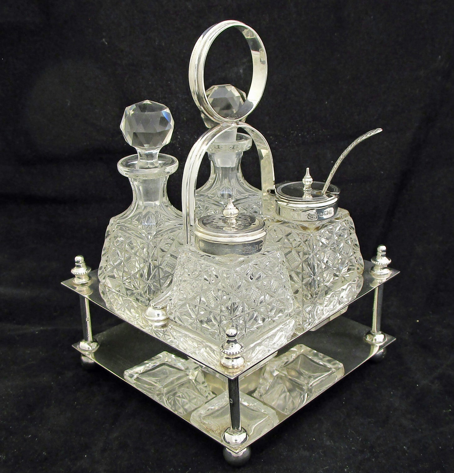 Sterling silver bachelors cruet set.