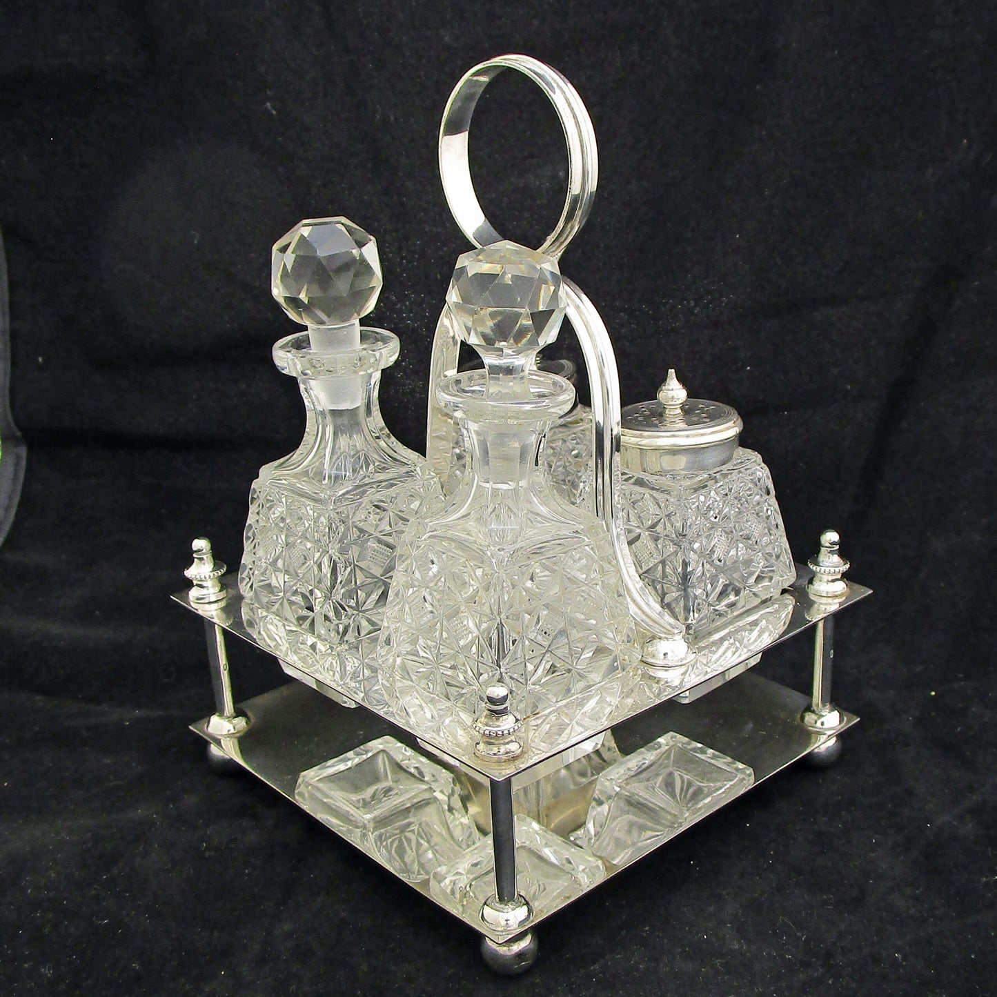 Sterling silver bachelors cruet set.