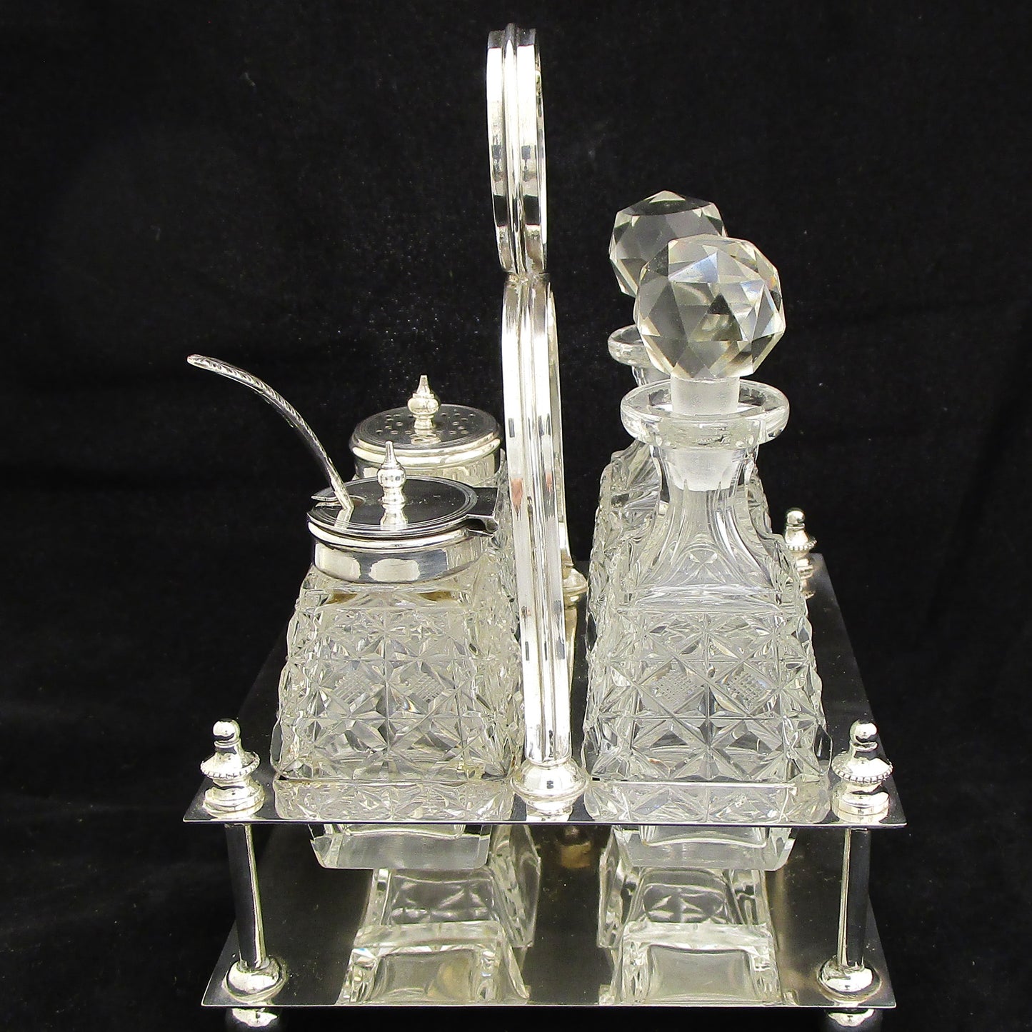 Sterling silver bachelors cruet set.