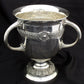 Large sterling silver three handle trophy cup.