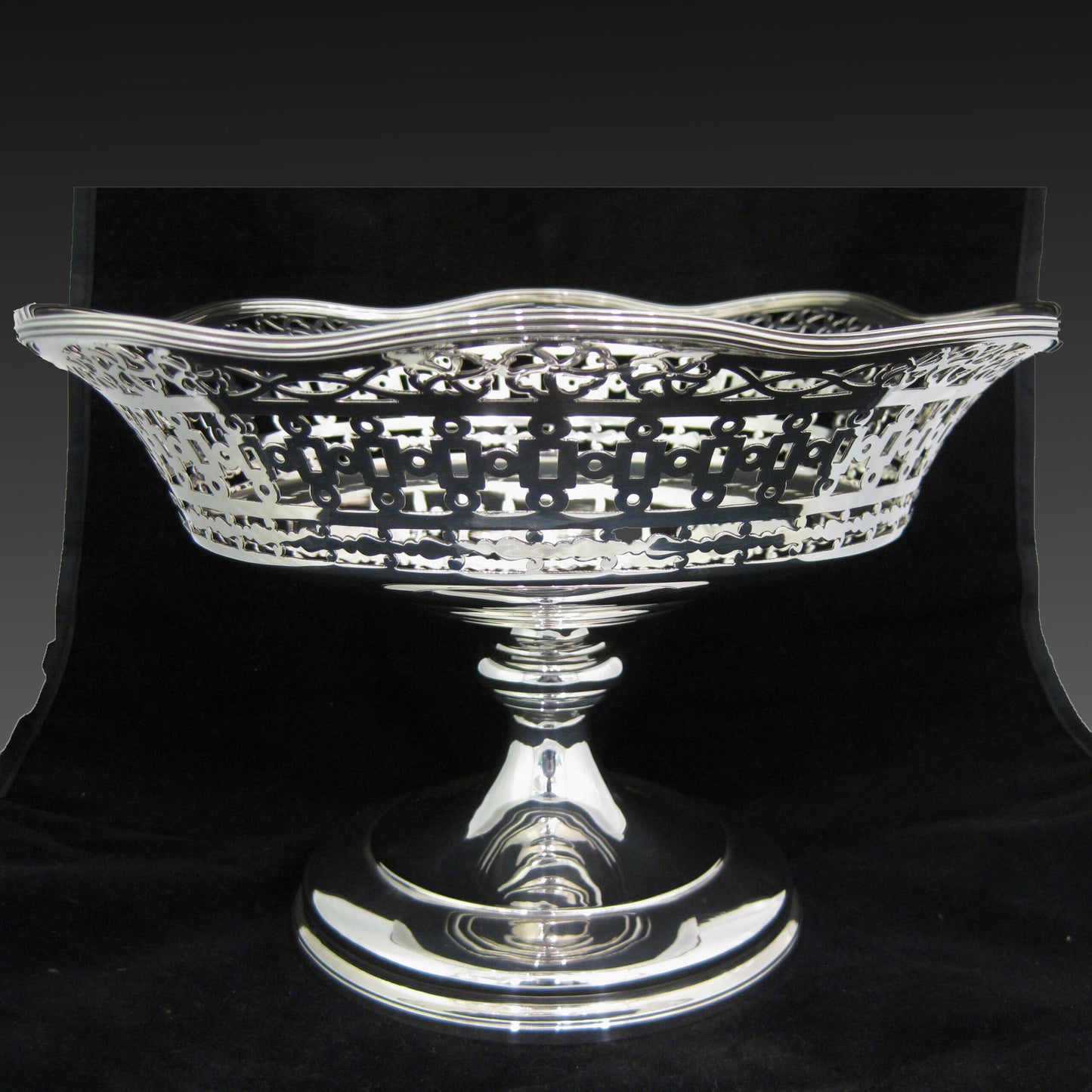 A Large silver tazza by Elkington