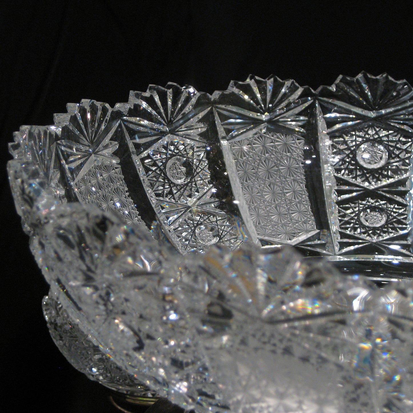 Old Sheffield plate Georgian cut crystal center piece