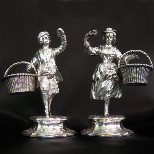 Antique Scottish silver figurine salts