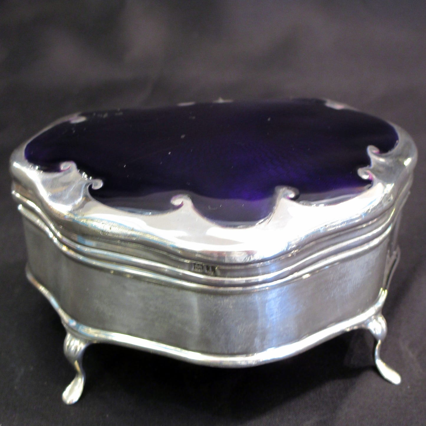 An art nouveaux silver and enamel trinket box.
